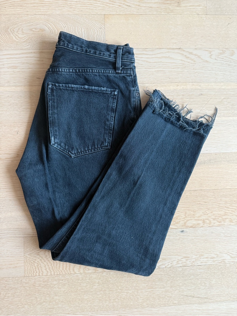 Agolde Black High-Rise Cropped Jeans